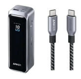Anker Prime Power Bank (20K, 220W) with Anker Prime USB-C to USB-C Cable (240W, Upcycled Braided Design)