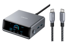 Anker Prime Charger (250W, 6 Ports, GaNPrime) + Anker Prime USB-C to USB-C Cable (240W, Upcycled Braided Design, 0.9m)