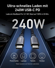 Anker Prime USB-C to USB-C Cable (240W, Upcycled Braided Design)