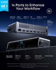 Anker Prime Docking Station & Anker Nano Charger (70W, 3 Ports)