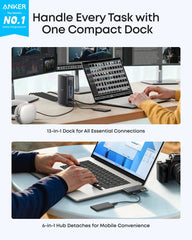 Anker Nano Docking Station (13-in-1, Triple Display Support, Built-in Detachable Hub)