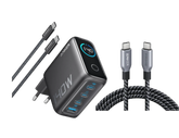 Anker 140W 4-Port PD 3.1 Charger with USB-C Cable + Anker Prime USB-C to USB-C Cable (240W, Upcycled Braided, 1.8m)