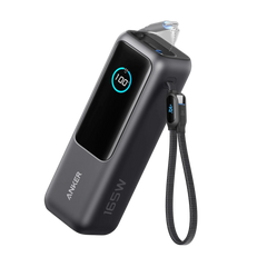 Anker PowerBank for Laptop (25,000 mAh, 165W, Built-in Retractable Cables) + Anker USB-C to USB-C Cable (240W, Recycled Braided)