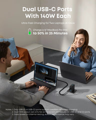 Anker 140W 4-Port USB-C Laptop Charger with PD 3.1 and Cable