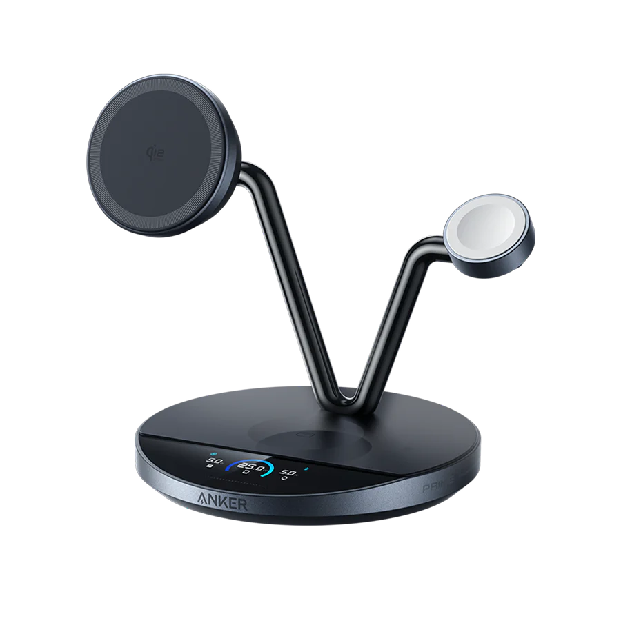 Anker Prime Wireless Charging Station (3-in-1 Stand) + Anker Prime Charger (160W, 3 Ports, GaNPrime)