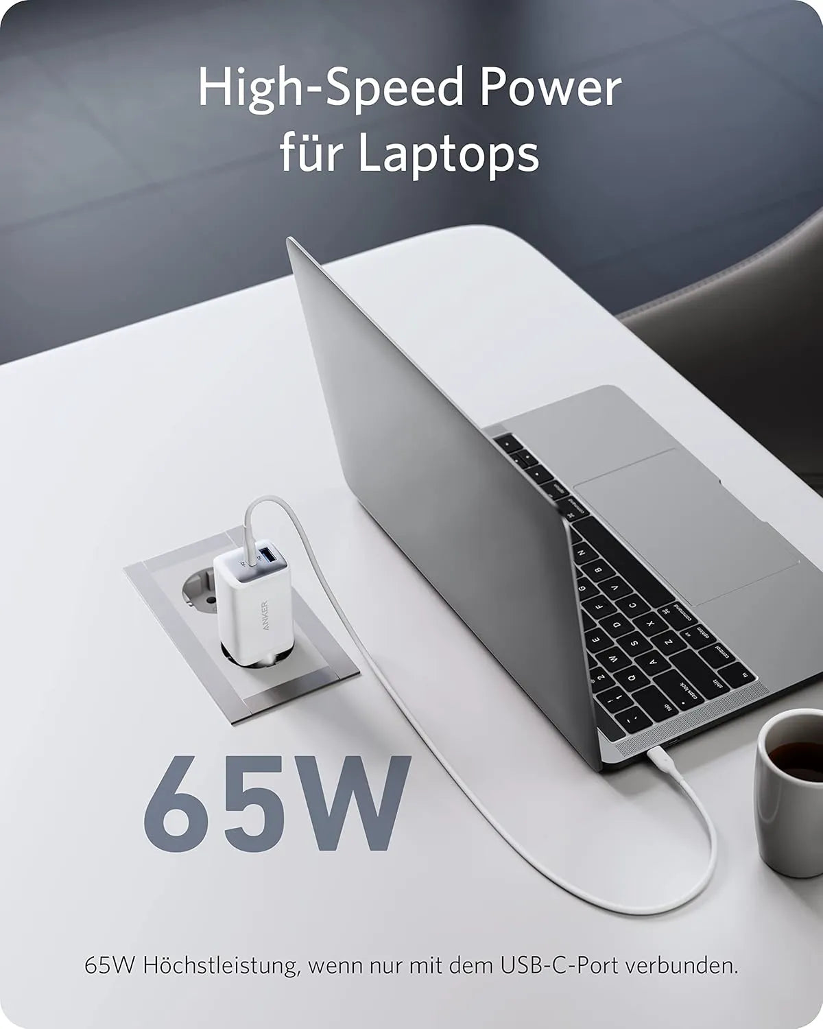 Anker USB-C Charger, Compact 65W 2-Port Power Adapter (Free)