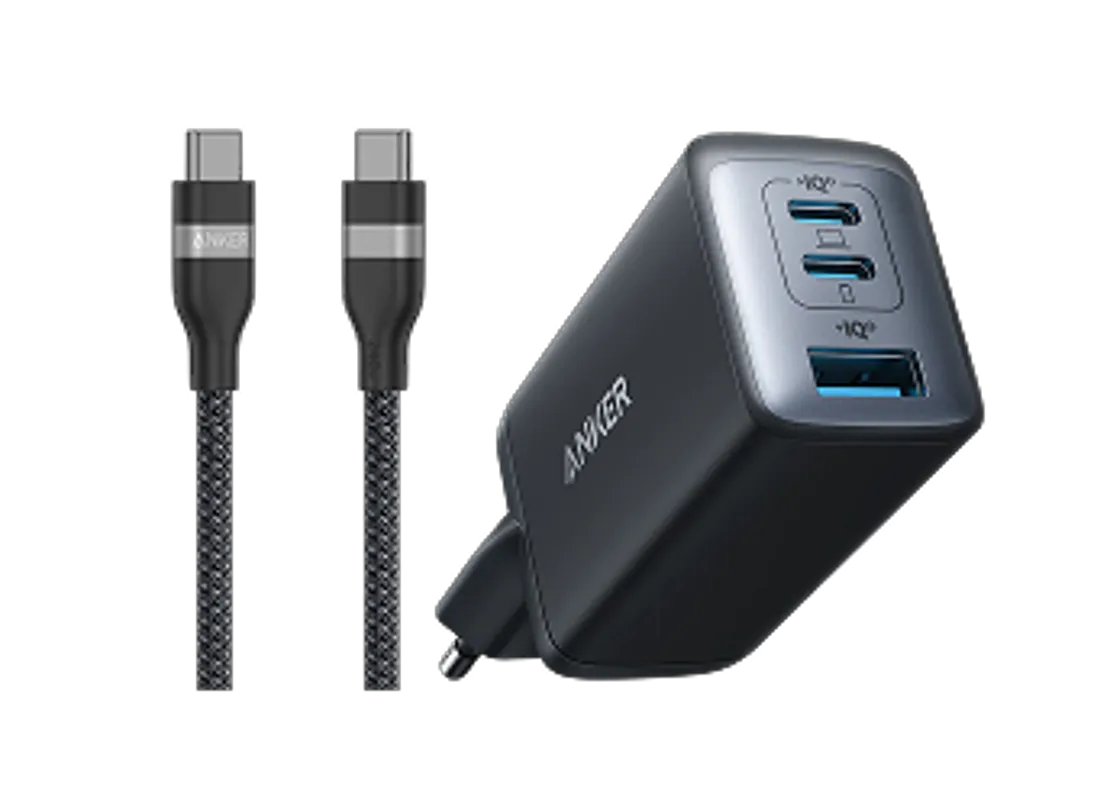 Anker 735 Ladegerät (Nano II 65W) + Anker USB-C auf USB-C Kabel (0,9m)