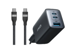 Anker 735 Charger (Nano II 65W) with Anker USB-C to USB-C Cable (240W, Braided Recycled Materials)