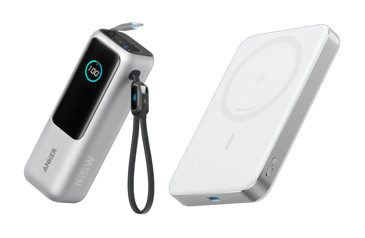 Anker Powerbank 25K 165W with Integrated and Retractable Cable + Anker MagGo Powerbank 10000mAh Slim