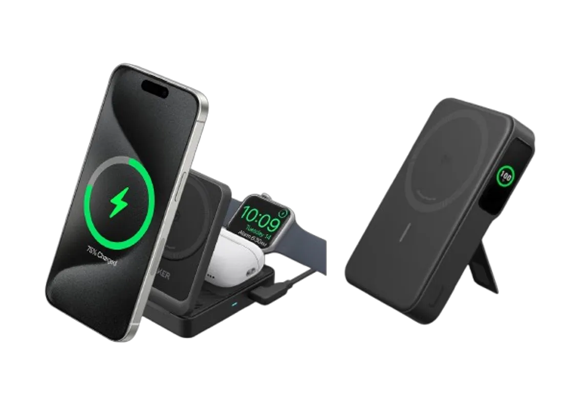 Anker MagGo Wireless Charging Station (Foldable 3-in-1) + Anker MagGo Power Bank (10K)