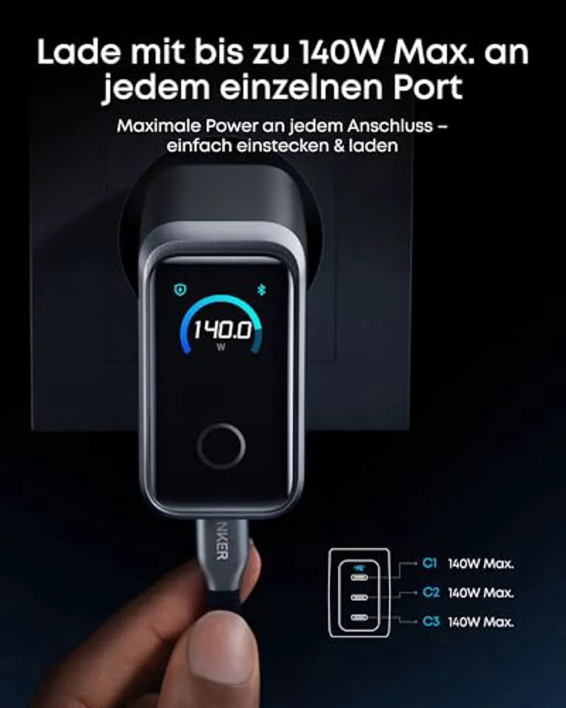 Anker Prime Wireless Charging Station (3-in-1 Stand) + Anker Prime Charger (160W, 3 Ports, GaNPrime)