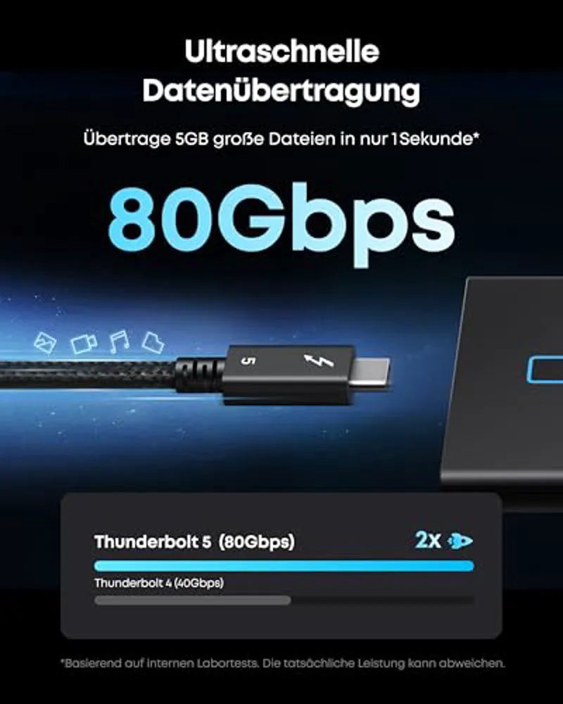 Anker Prime Thunderbolt 5 Cable (100cm, 80Gbps, 240W)