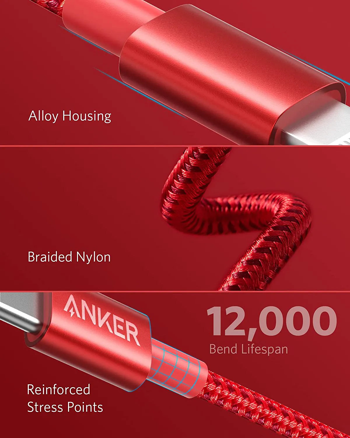Anker 331 USB-C to Lightning Cable (6ft/10ft Nylon)