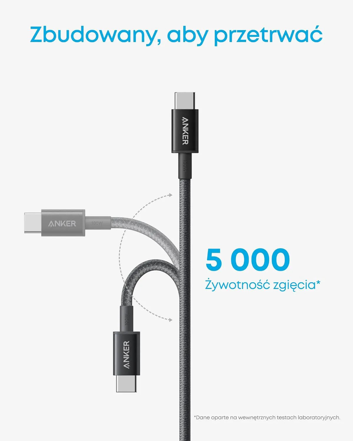 USB-C to USB-C Cable (6ft, Braided, 100W) - Black
