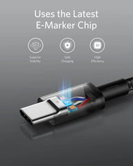 USB-C to USB-C Cable 6ft Braided 100W 2-Pack Black