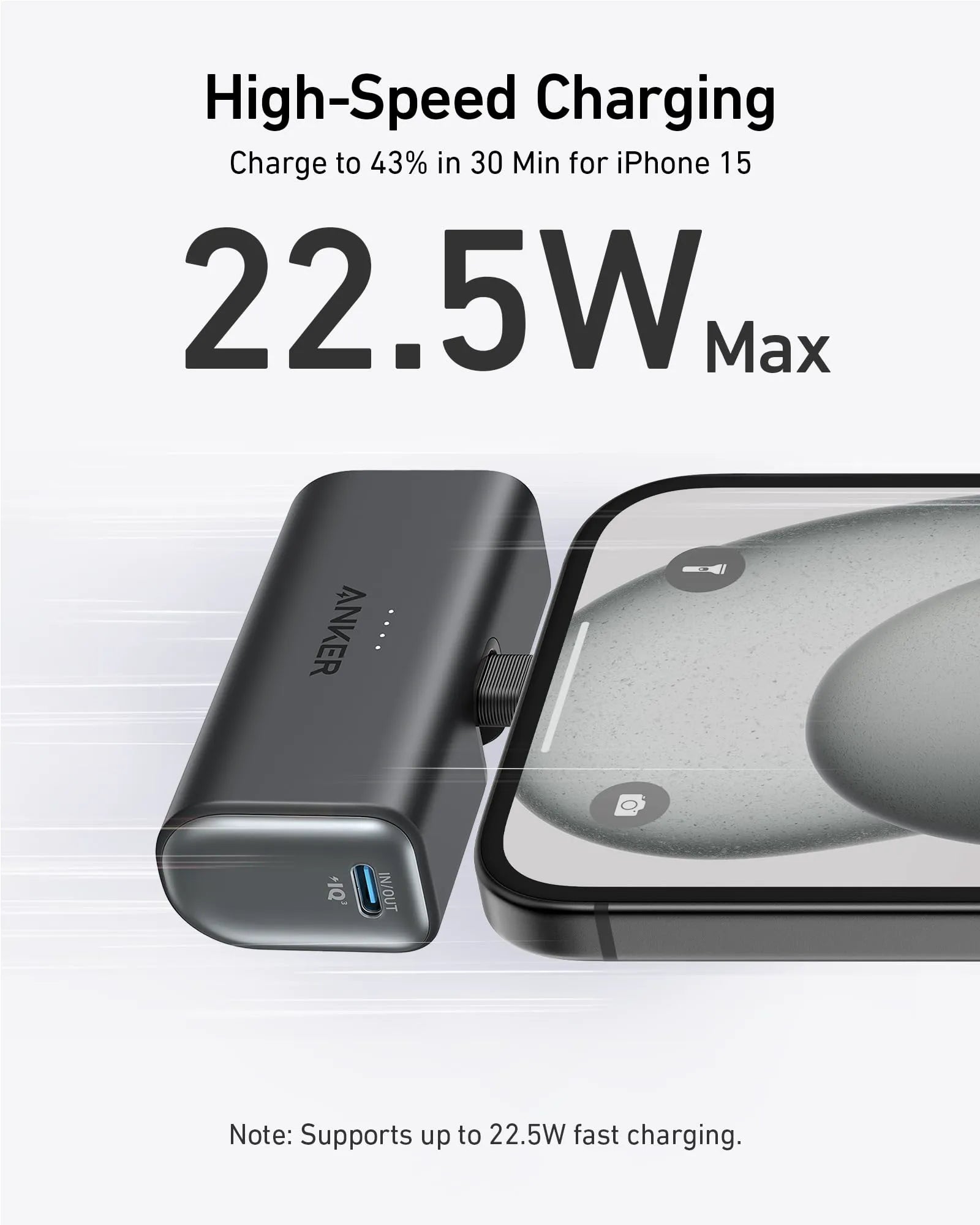 Anker Nano Power Bank (22.5W, Built-in USB-C Connector)