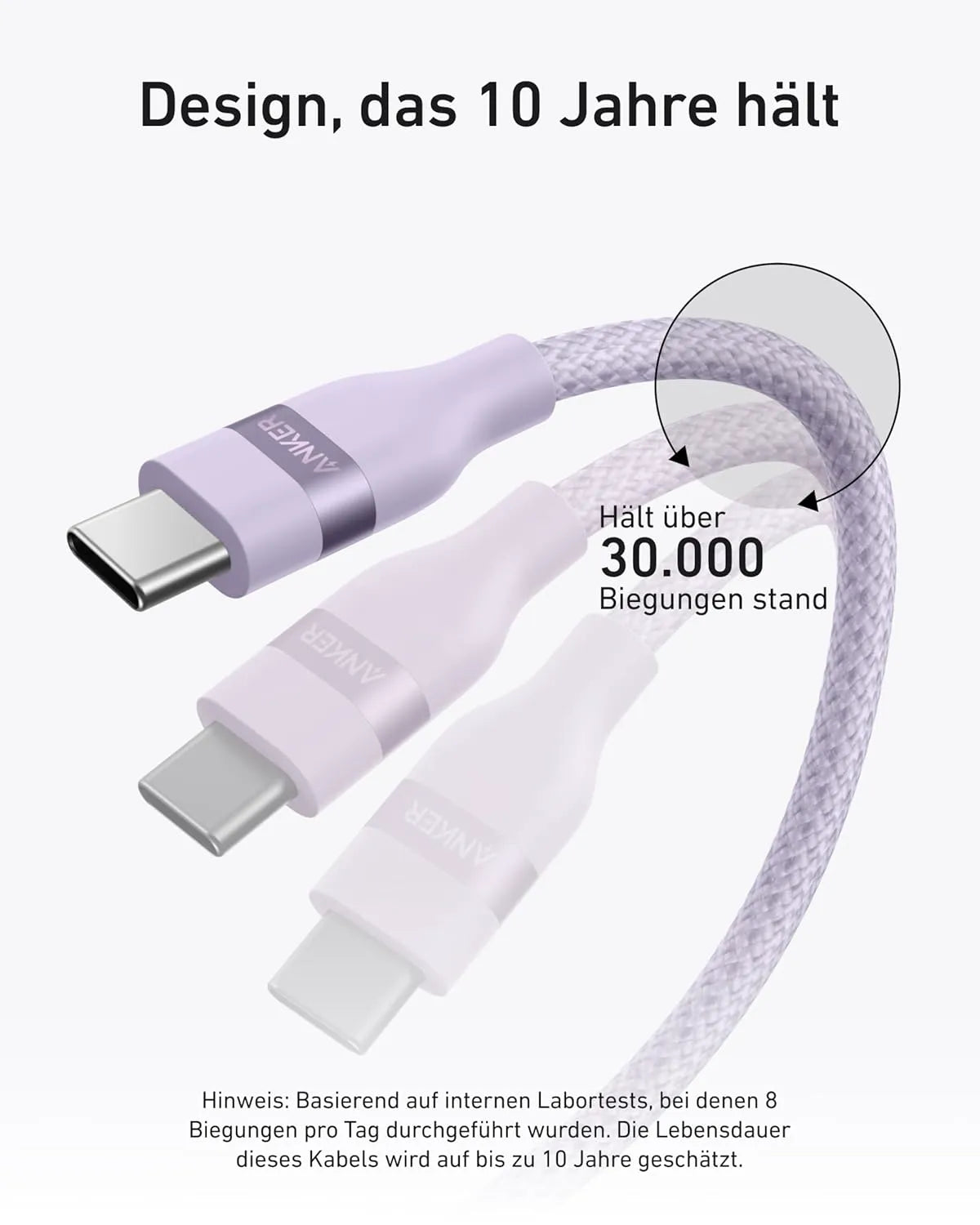 Anker USB-C to USB-C Cable (0.9m/1.8m, 240W, Upcycled Braided)