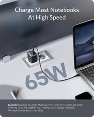 Anker 715 Ladegerät (Nano II 65W) + Anker 2-in-1 USB-C auf USB-C Kabel (120cm, 140W, Flecht-Design)