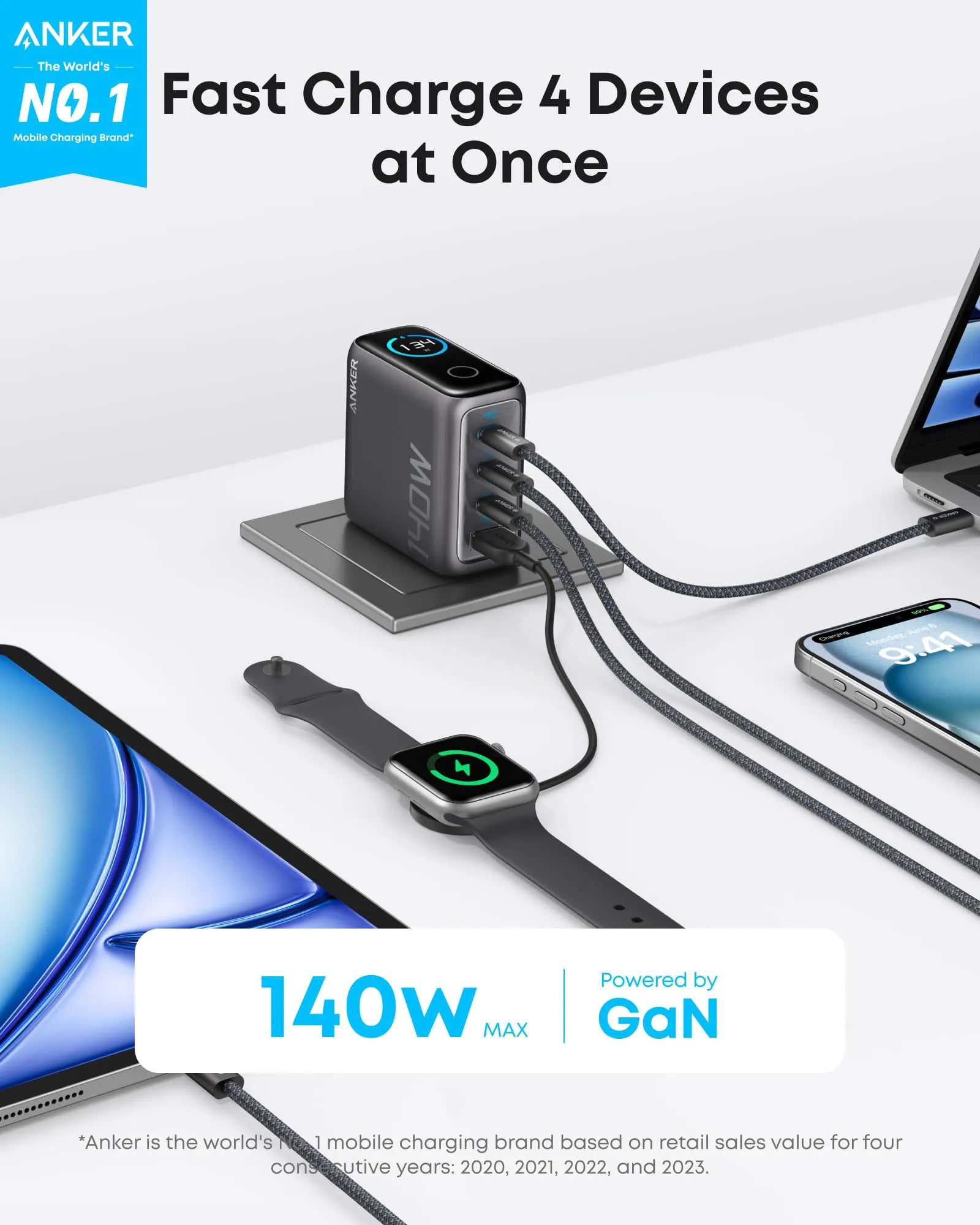 Anker 140W USB-C 4-Port Laptop Power Bank and Charger