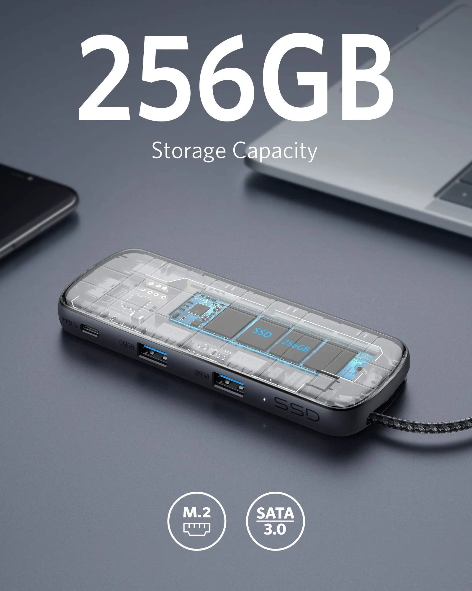 PowerExpand 4-in-1 USB-C Hub with SSD Slot