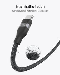 Anker USB-C to USB-C Cable (90cm/180cm, 240W, Upcycled Braided)