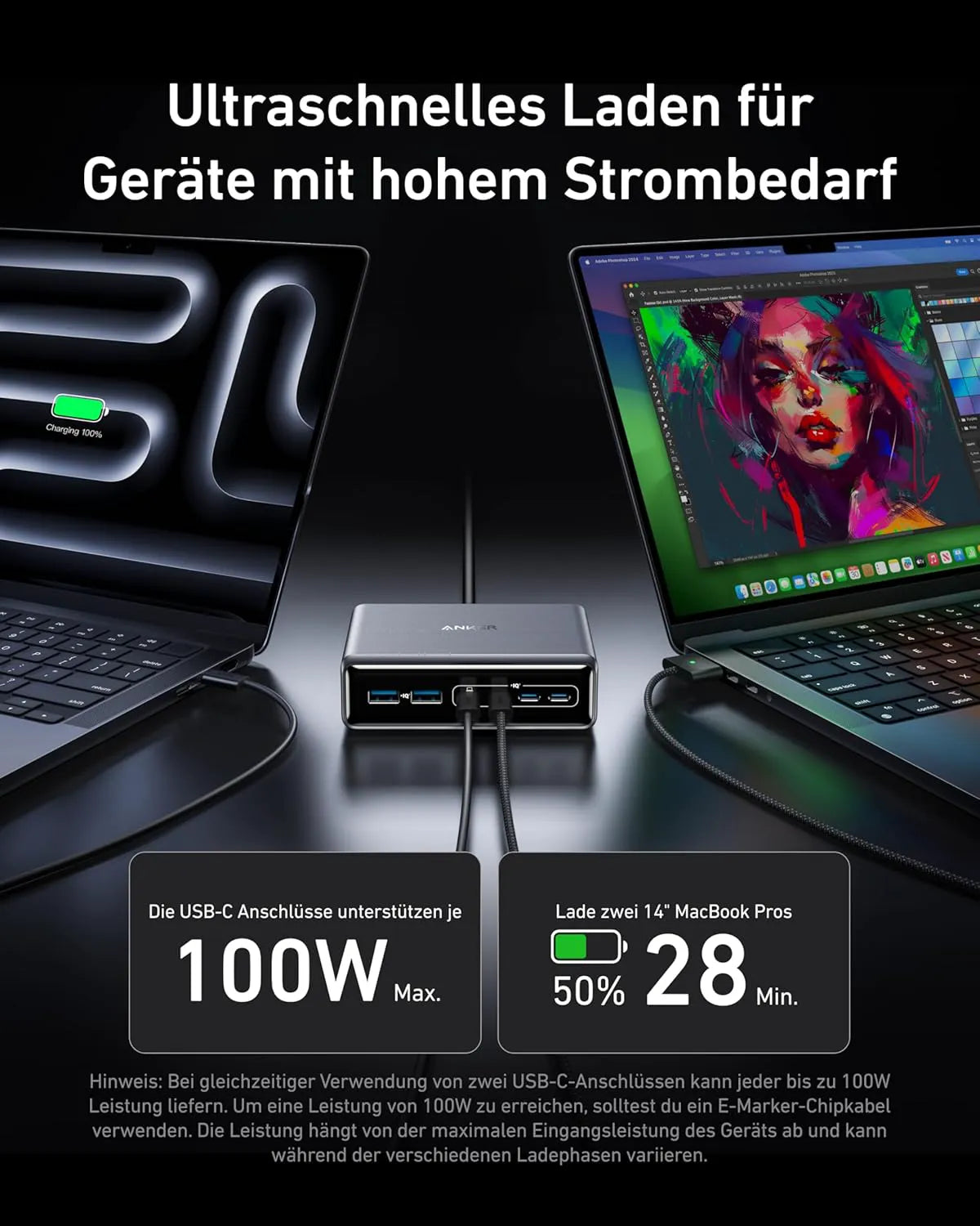 Anker Prime Charger (200W, 6 Ports, GaN) + Anker Nano Charger (70W, 3 Ports)