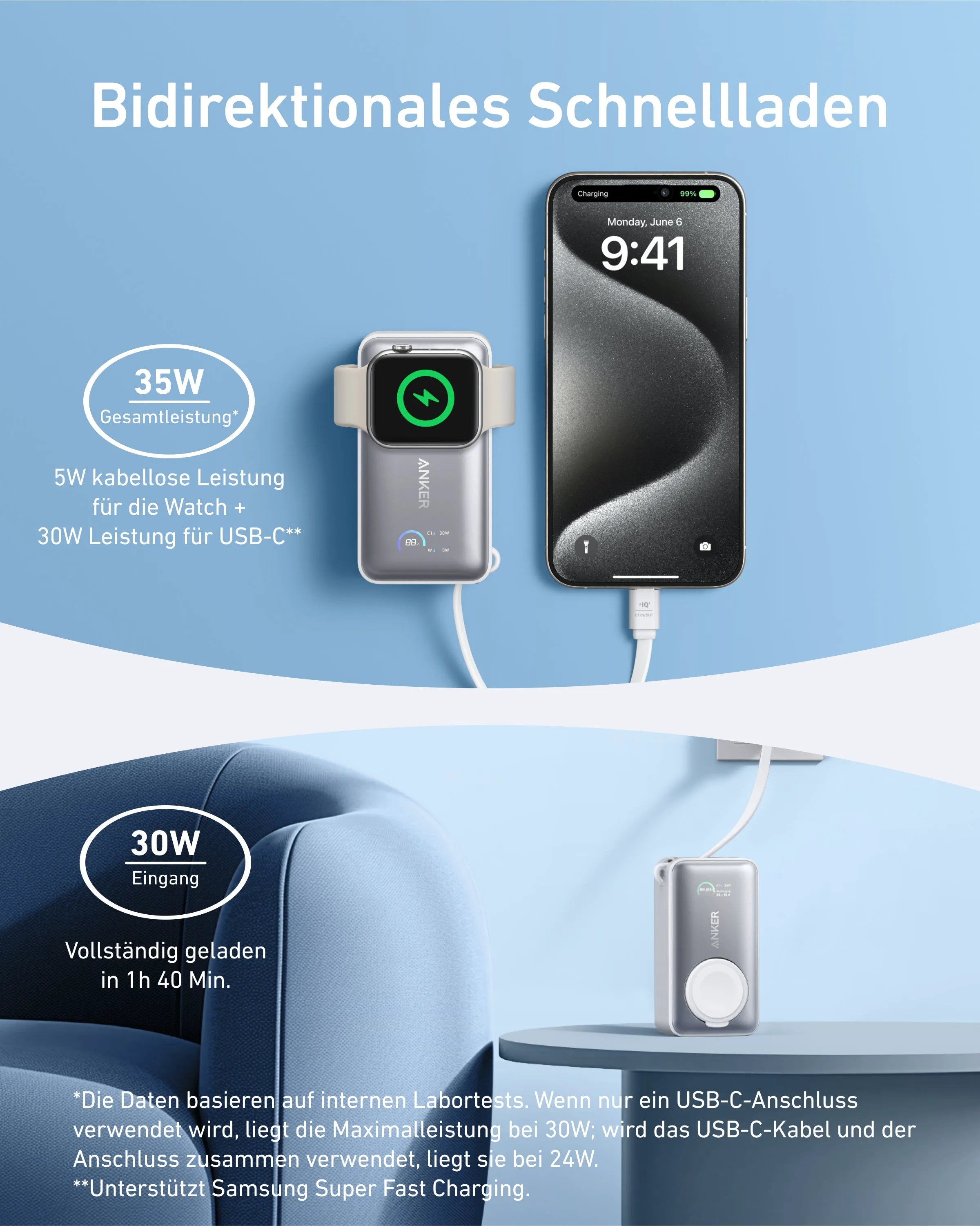 Anker MagGo Power Bank (10000mAh, 35W, for Apple Watch) | Exclusive Livestream Offer