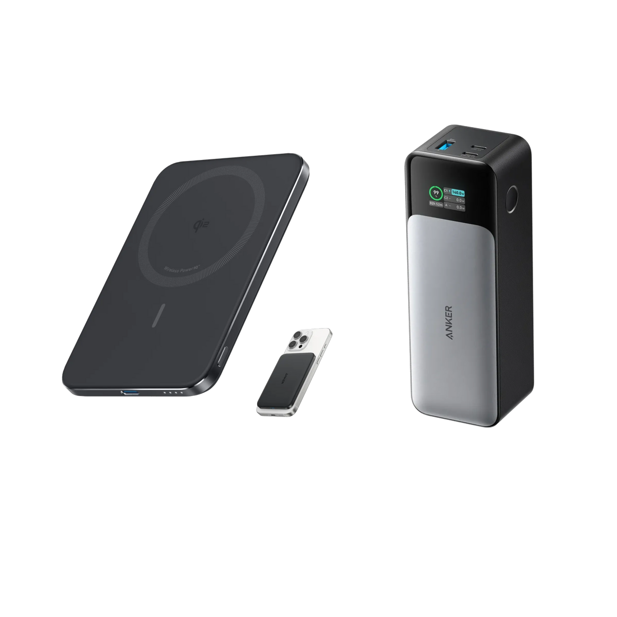 Anker Nano Power Bank (5K, MagGo, Slim Design) and Anker 737 Power Bank