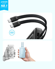 Anker Zolo 10K Power Bank with 35W and Built-In Dual USB-C Cables