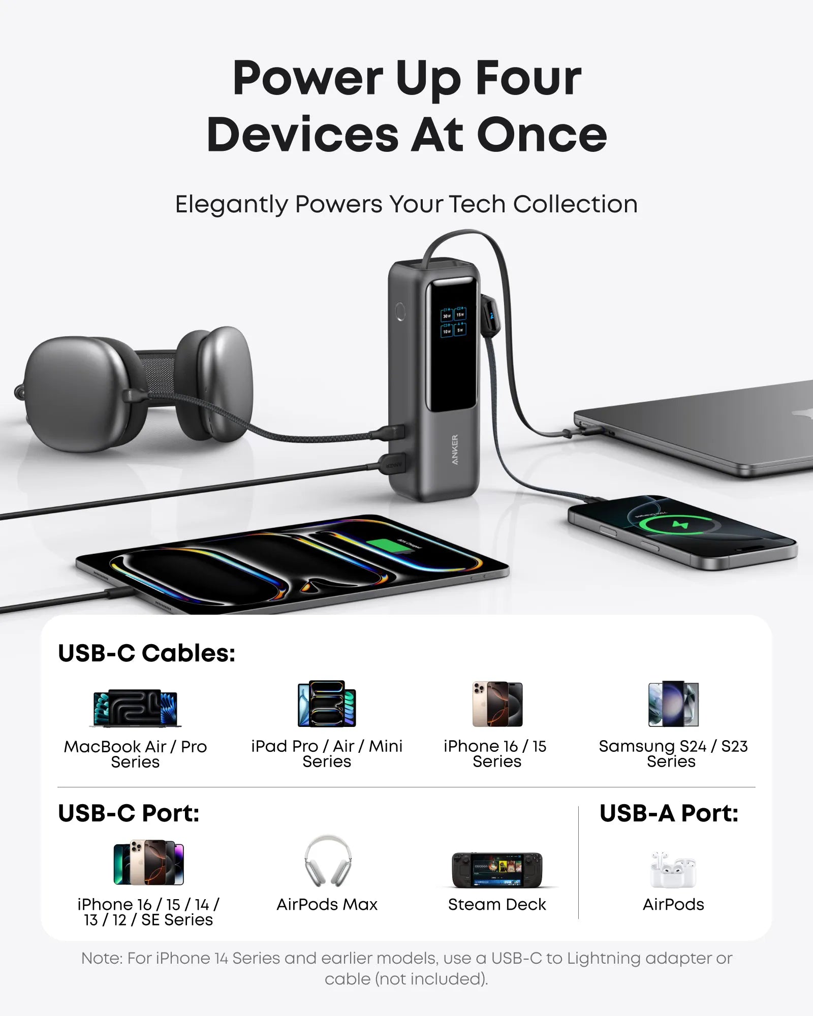 Anker Laptop Power Bank, 25,000 mAh External Battery with 3 USB-C Ports, 100W for Multi-Device Charging