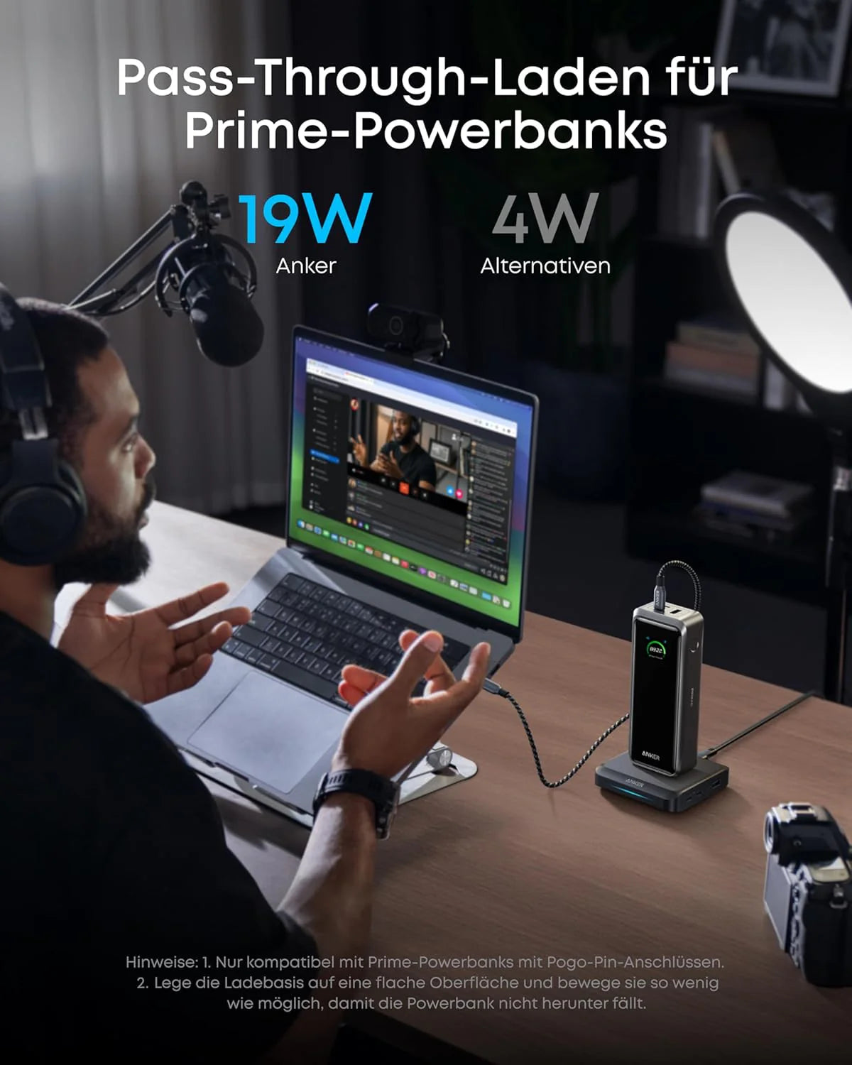 Anker Prime Power Bank (20K, 220W) with Charging Base (150W, 3 Ports)