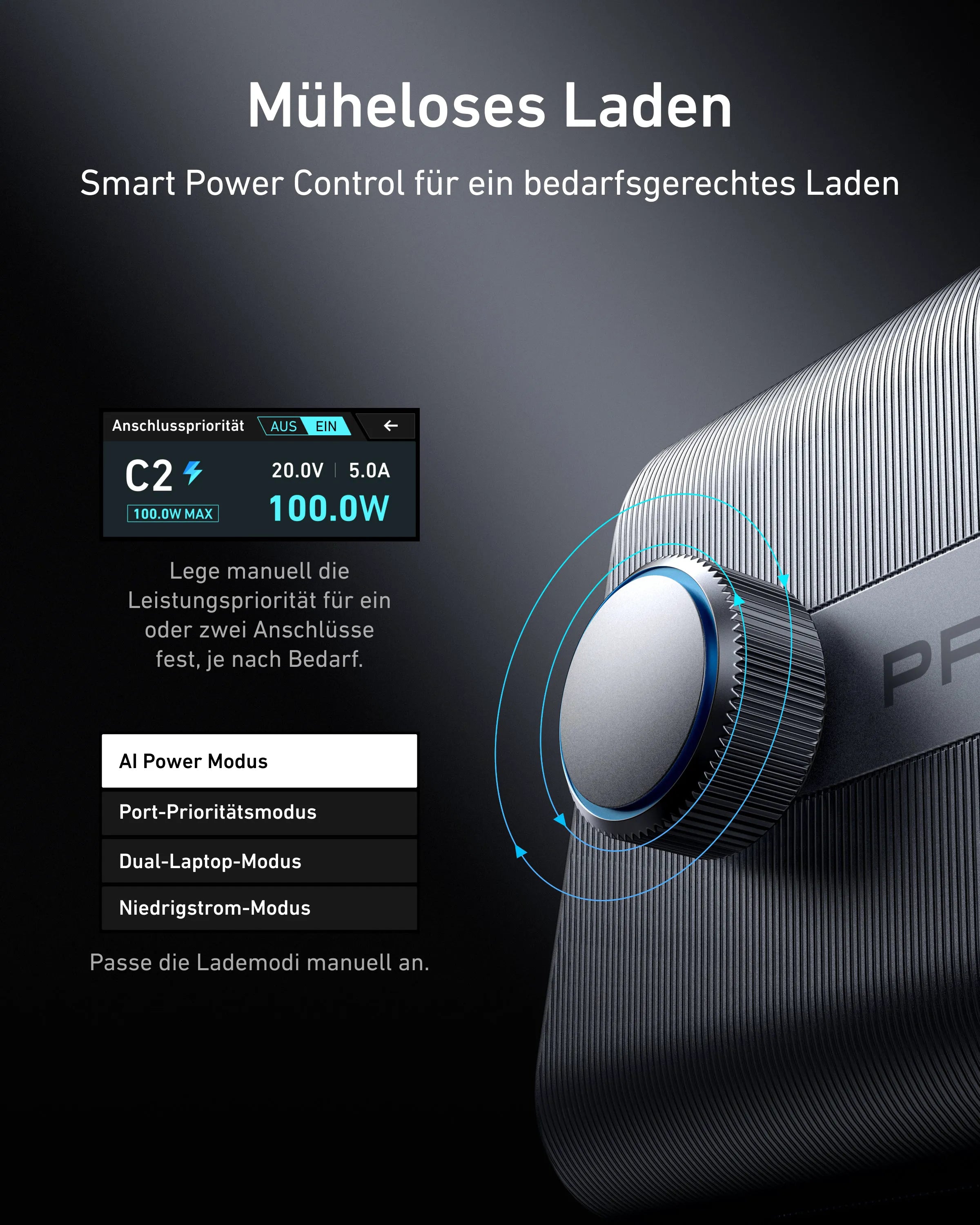 Anker Prime Charger (250W, 6 Ports, GaNPrime) + Anker Prime USB-C to USB-C Cable (240W, Upcycled Braided Design, 0.9m)