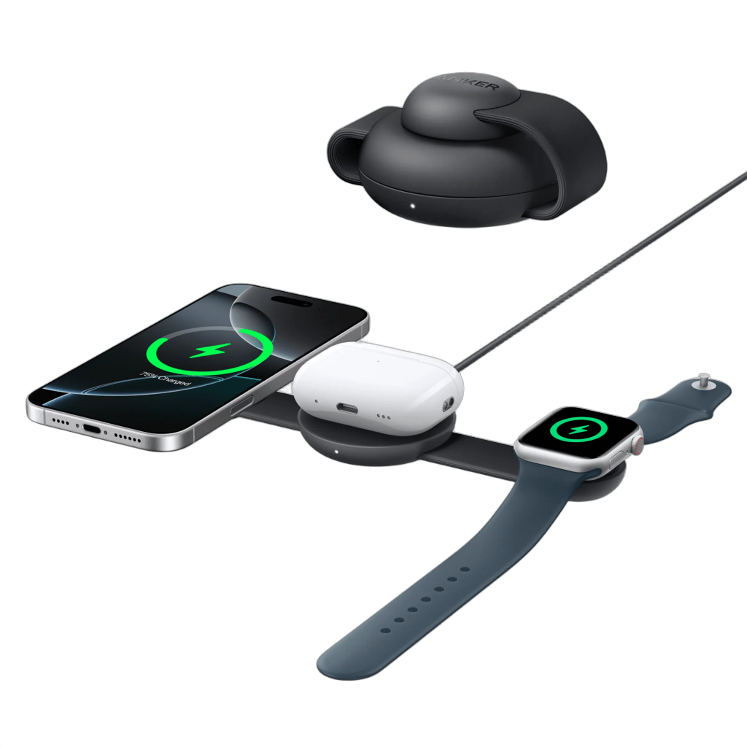 Anker MagGo Wireless Charging Station (3-in-1, Foldable Charging Pad)