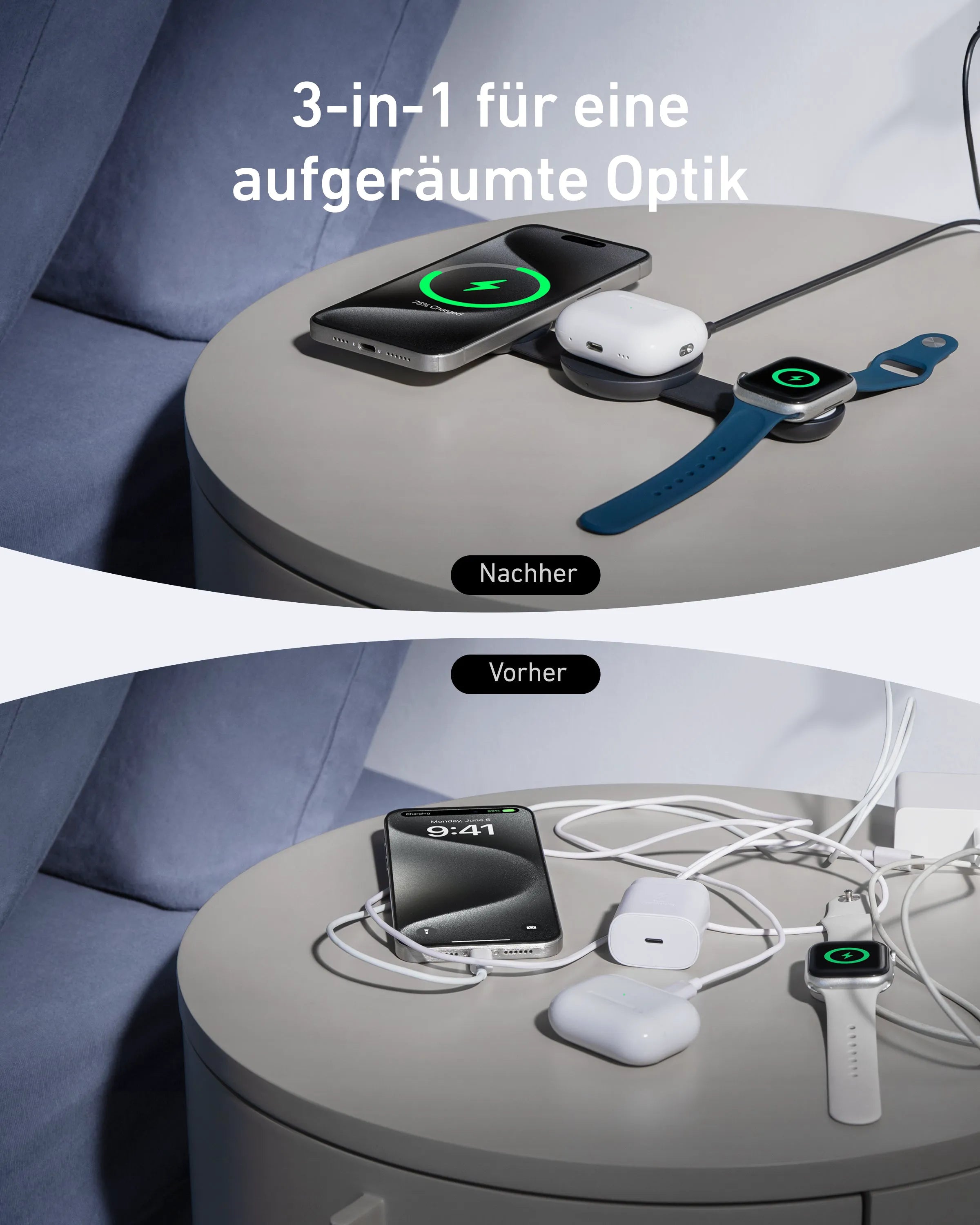 Anker MagGo Wireless Charging Station (3-in-1, Foldable Charging Pad)