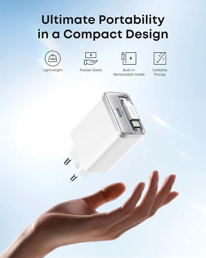 Anker Nano Charger 35W with Built-In Retractable USB-C Cable