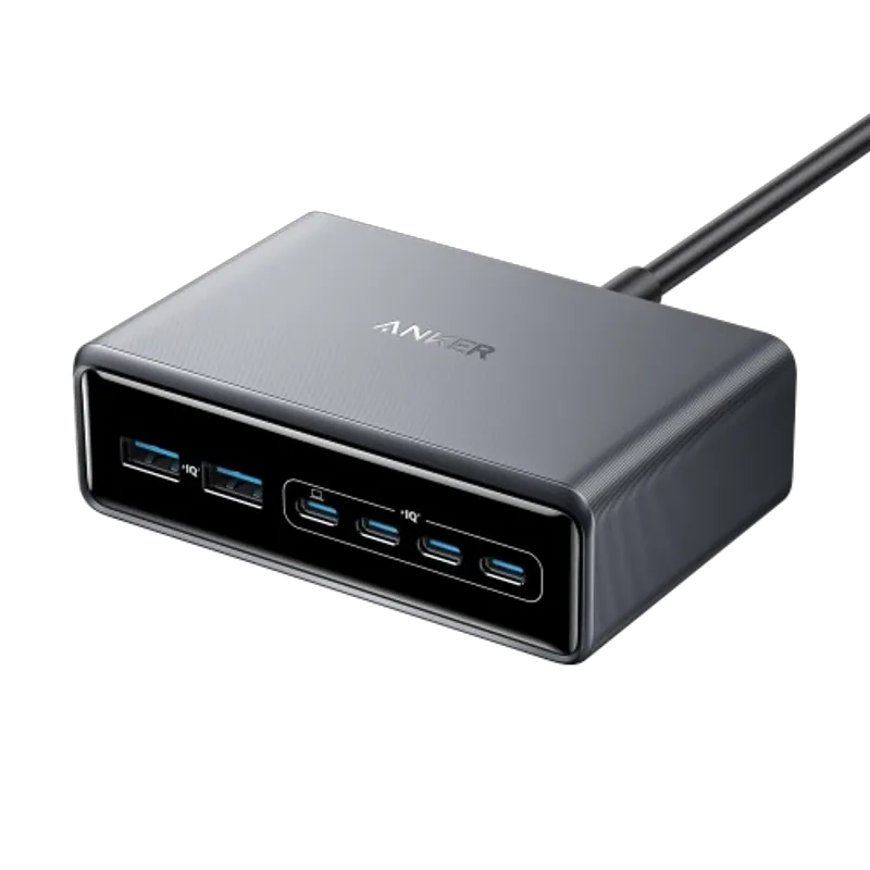 Anker Prime Charger (200W, 6 Ports, GaN) & Anker USB-C to USB-C Cable (240W, Braided Recycled)