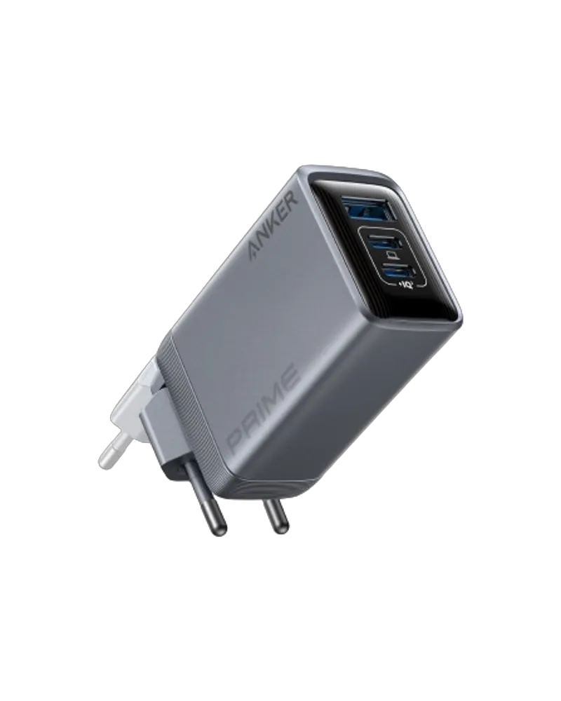 Anker Prime Charger (100W, 3 Ports, GaN) and Anker USB-C to USB-C Cable (240W, Recycled Braided)