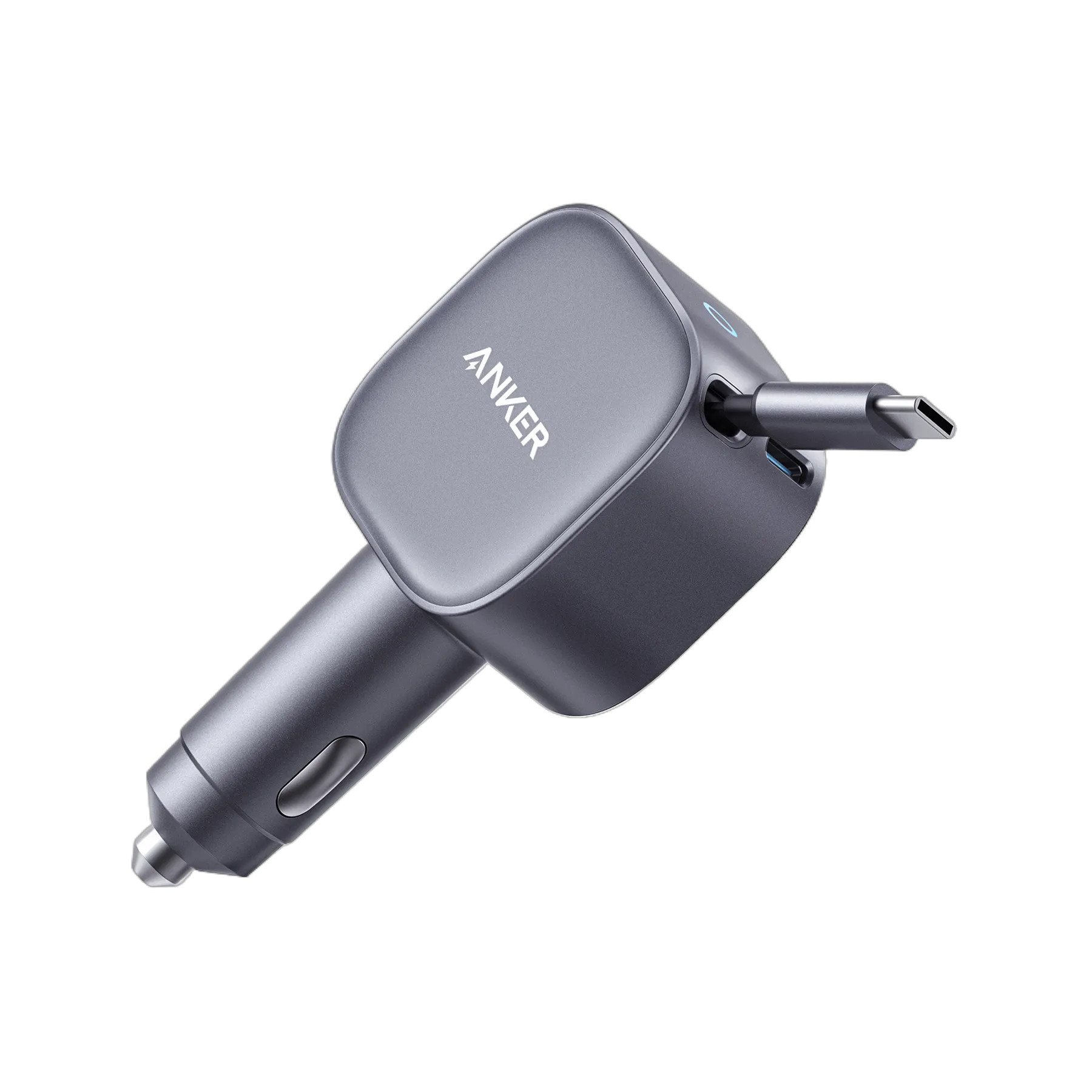Anker Nano Car Charger 75W with Built-In Retractable USB-C Cable