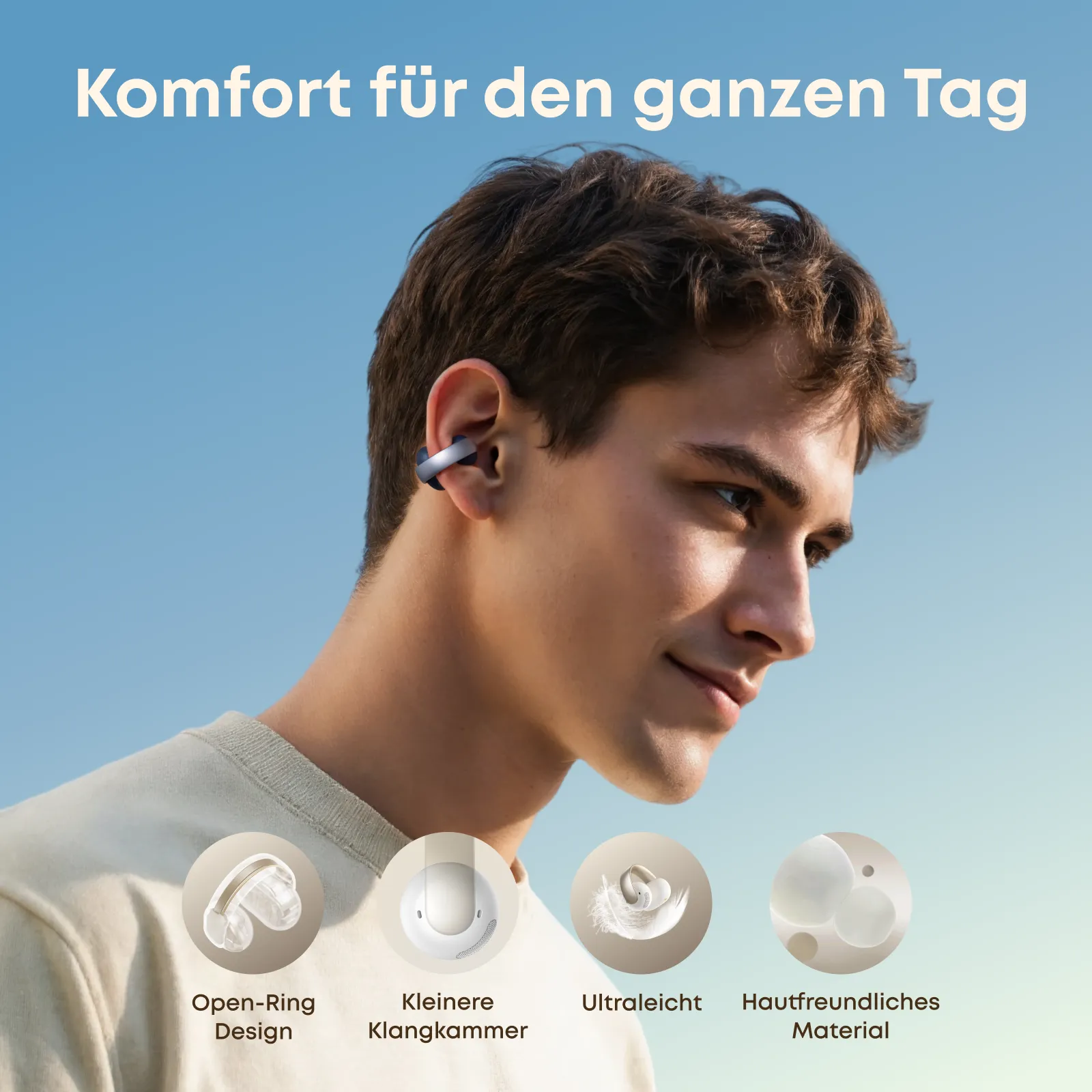 soundcore AeroClip Open-Ear Clip Earbuds with Adaptive Comfort