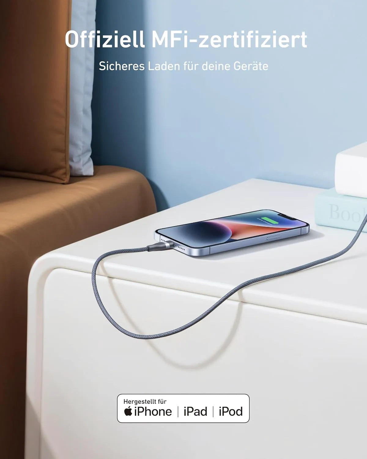 Anker USB-C to Lightning Cable (1.8m, Upcycled Braided Fabric)