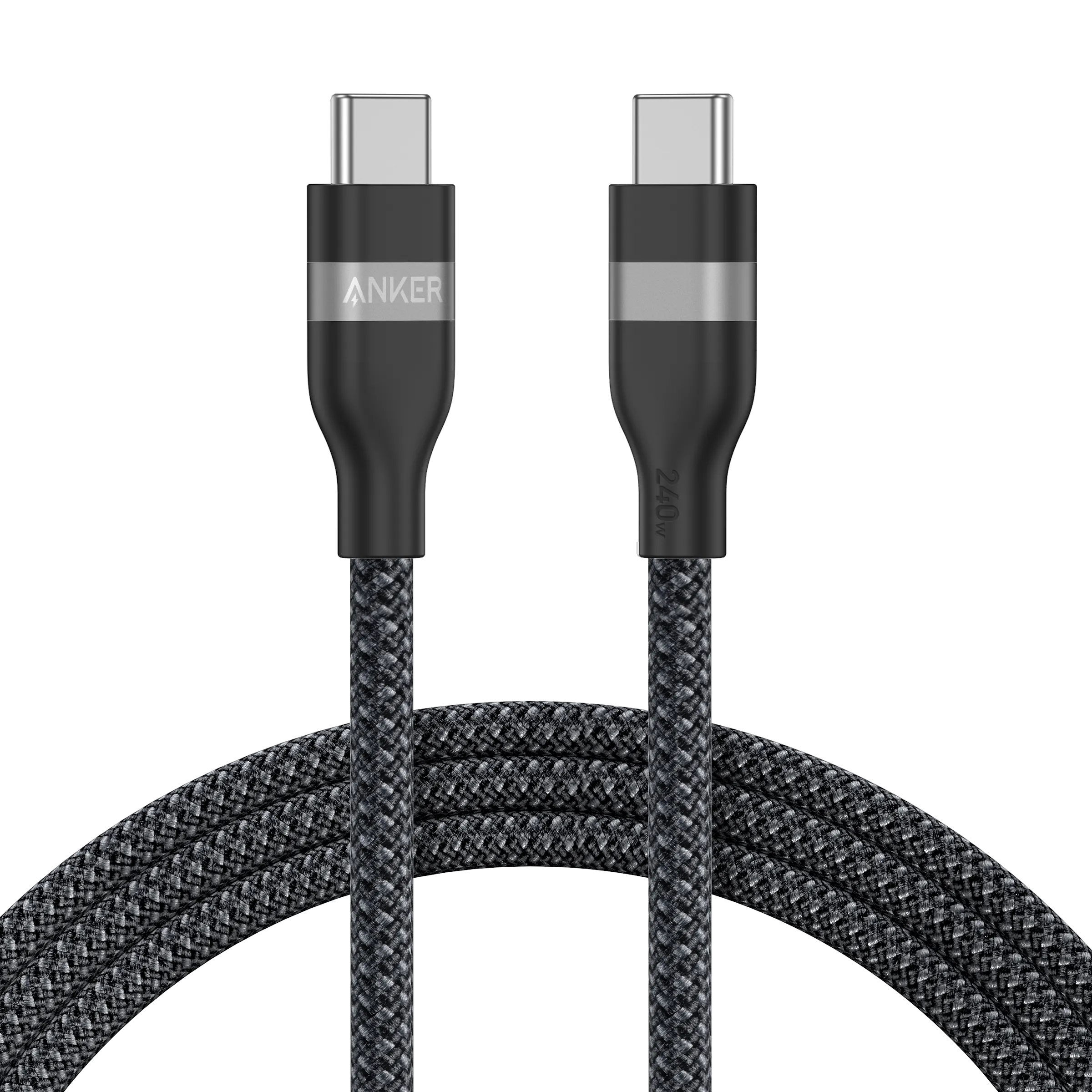Anker Prime Charger (100W, 3 Ports, GaN) and Anker USB-C to USB-C Cable (240W, Recycled Braided)