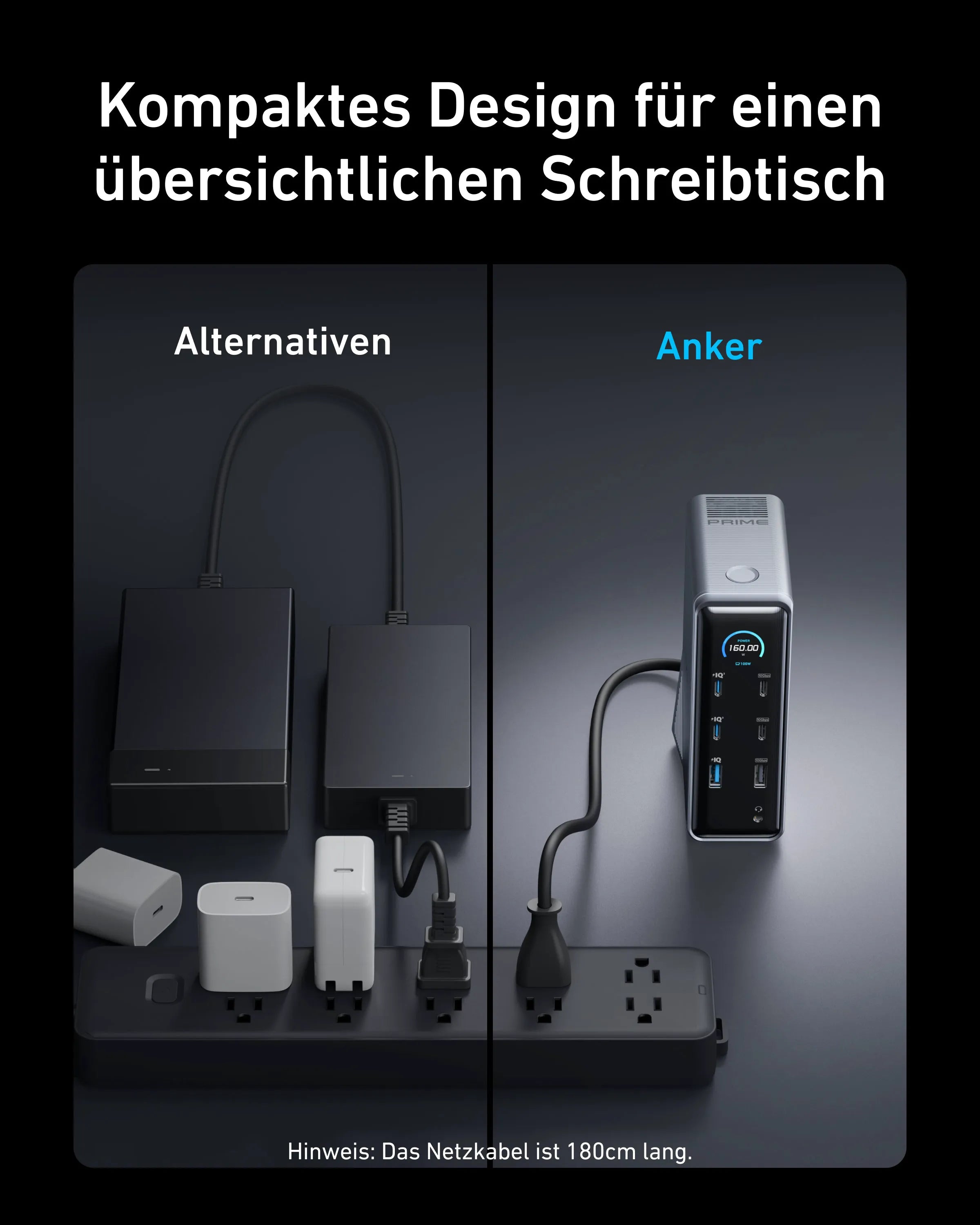 Anker Prime Charging Dock (14-in-1, Dual Display, 160W) + Anker Prime USB-C to USB-C Cable (0.9m, 240W, Upcycled Braided Design) (Members Only)