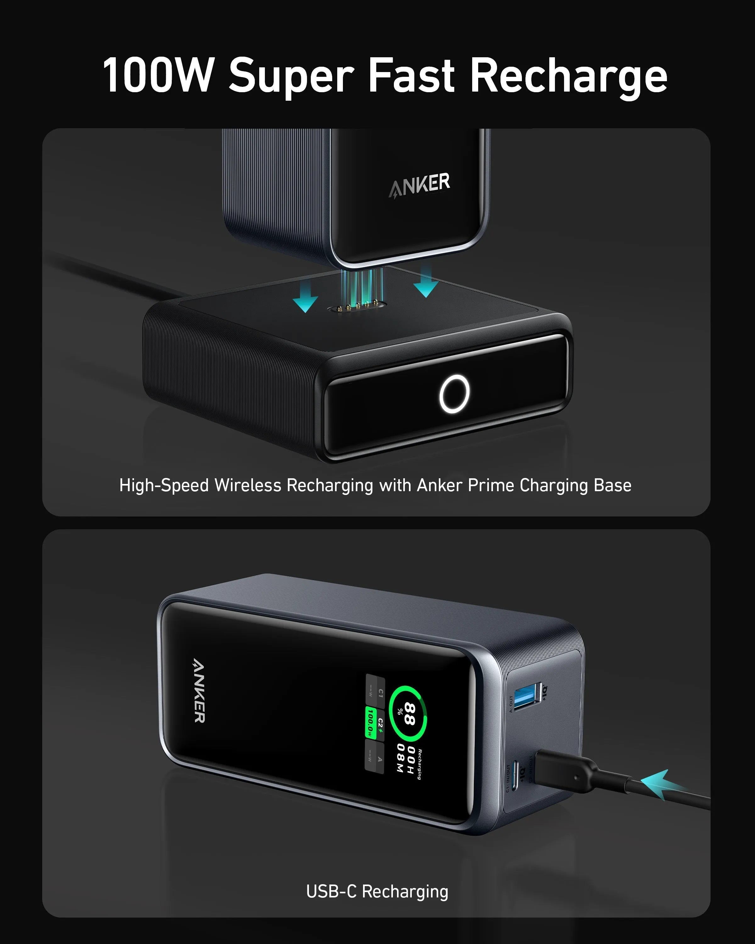 Anker Prime 20000mAh Power Bank (200W) with 100W Charging Base