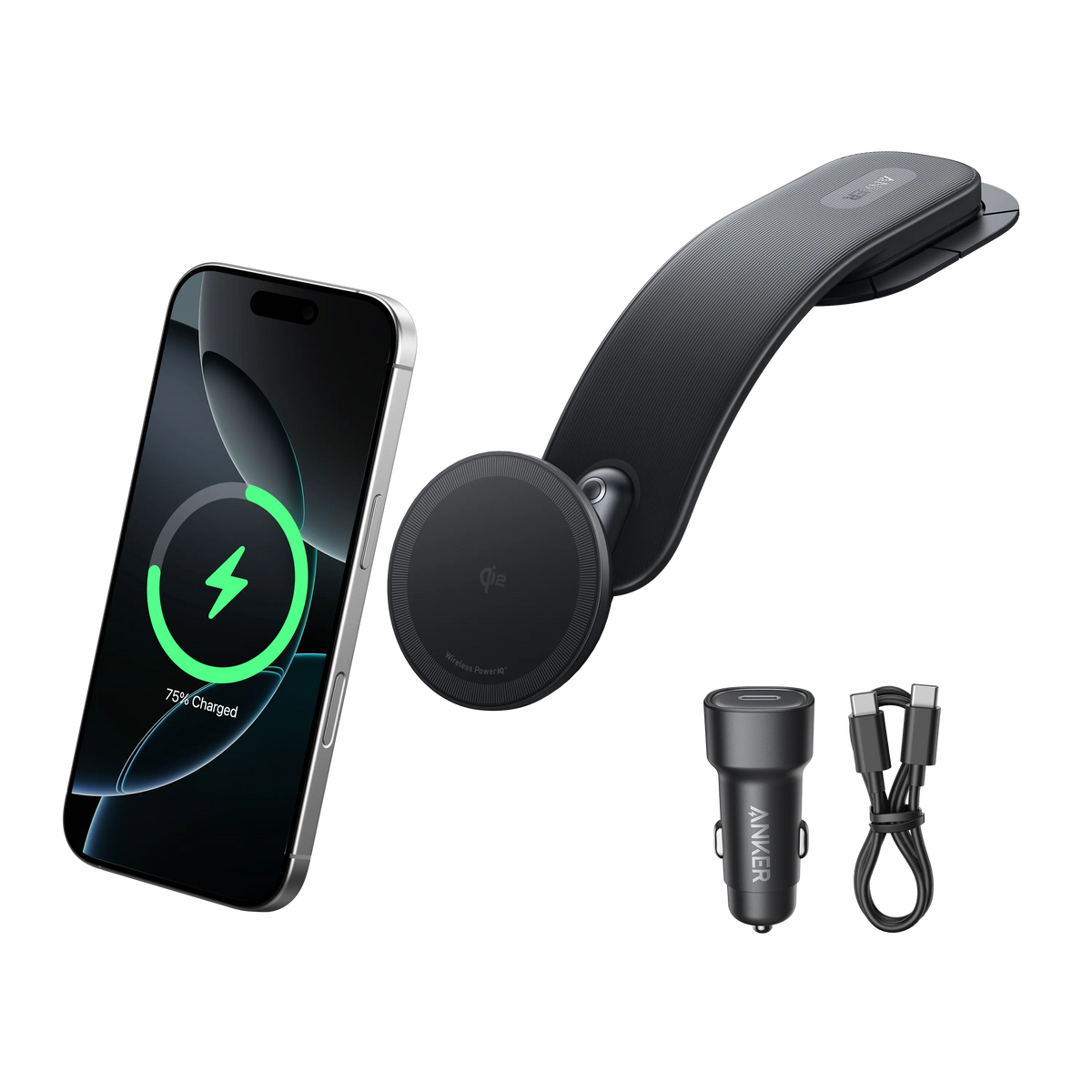Anker Nano Wireless Car Charger (Magnetic, Detachable Charging Pad)