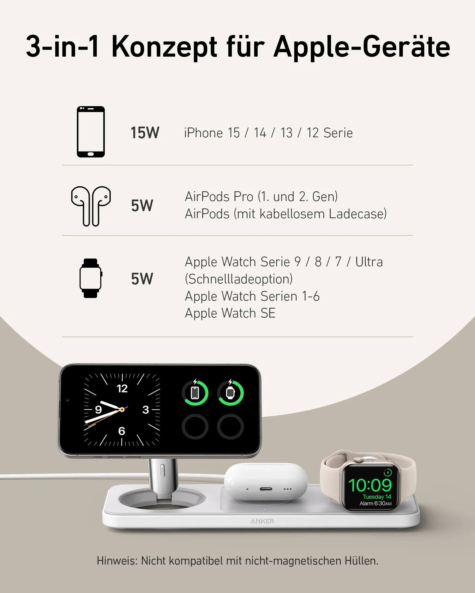 Anker MagGo Wireless Charging Station (3-in-1 Pad)