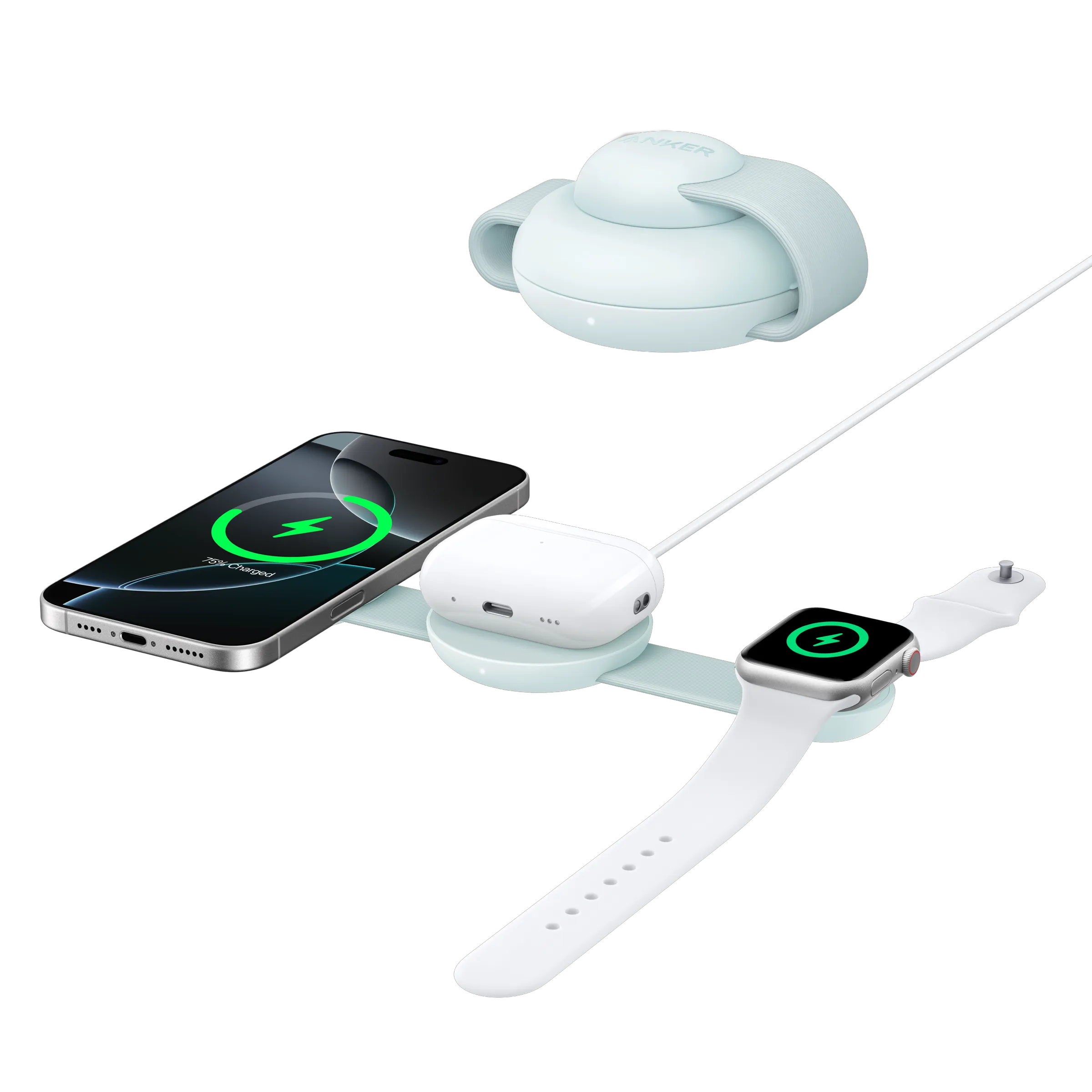 Anker MagGo Wireless Charging Station (3-in-1, Foldable Charging Pad)