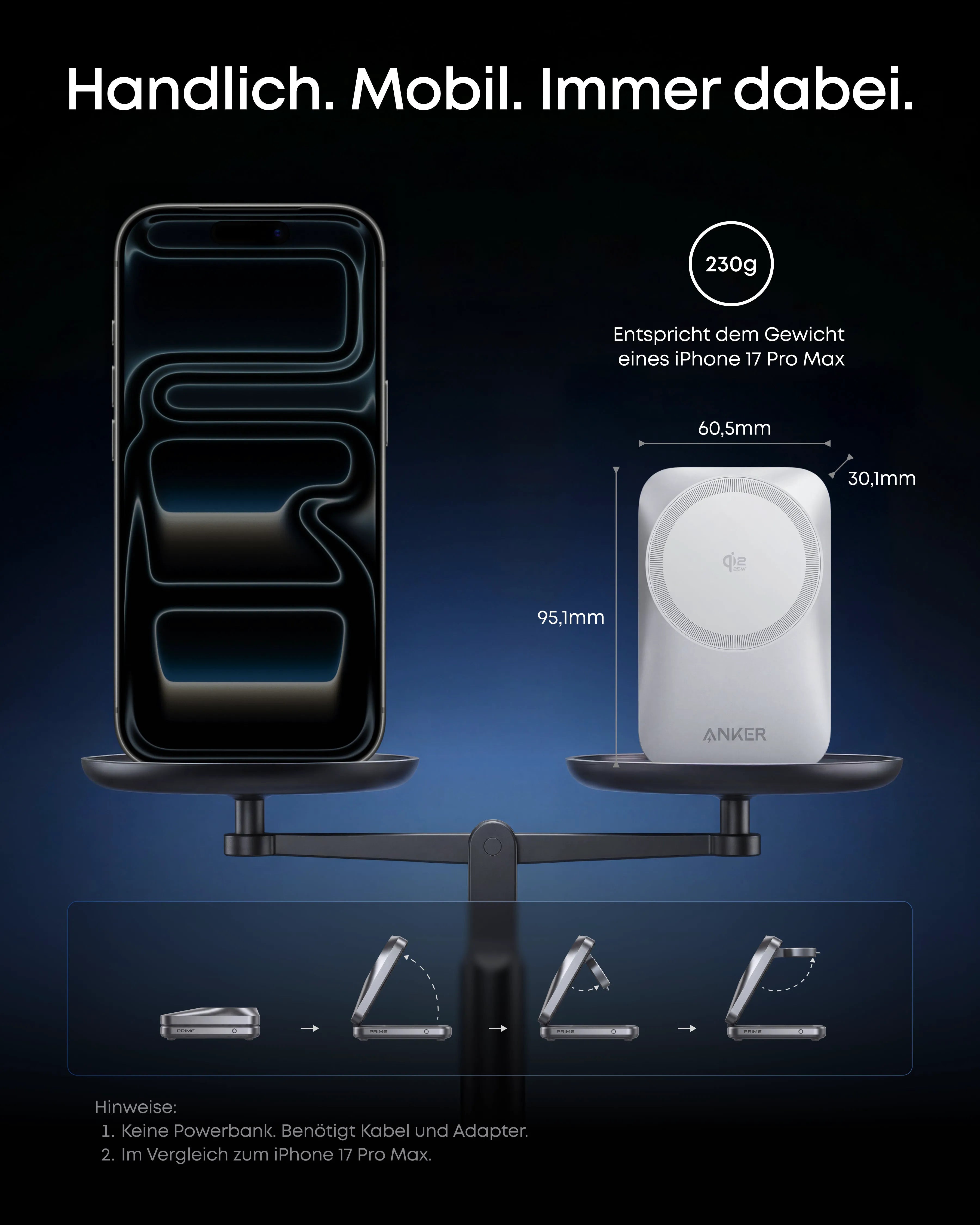 Anker Prime Wireless Charging Station (3-in-1, MagGo, AirCool, Foldable)