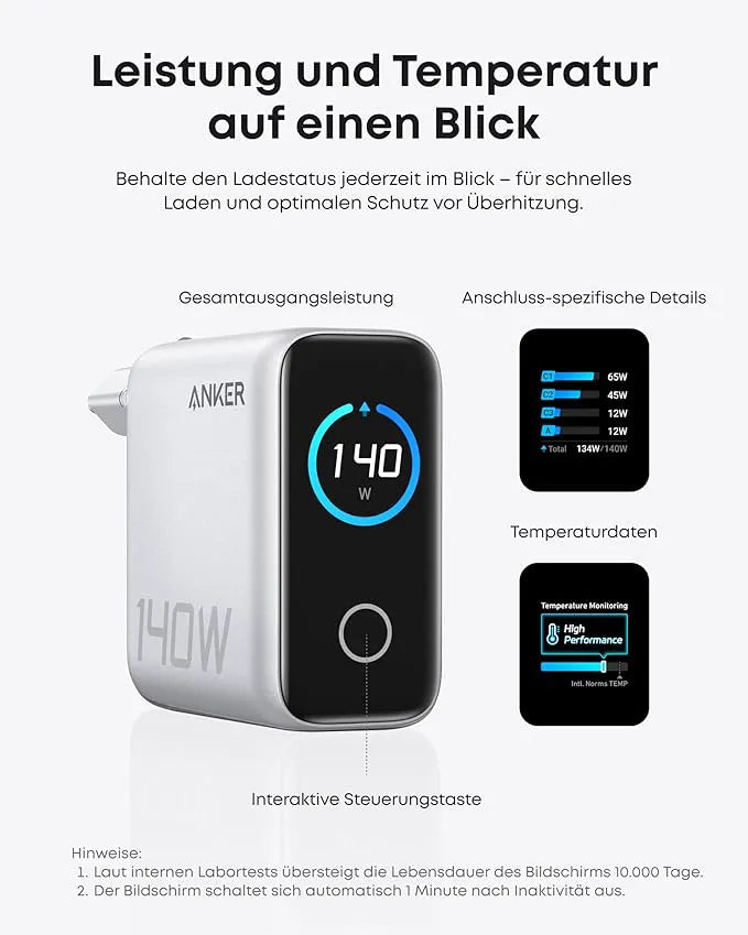 Anker Powerbank (25K, 165W, Built-in + Retractable Cable) + Anker Charger (140W, 4-Port, PD 3.1) with USB-C Cable