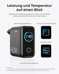 Anker 140W 4-Port PD 3.1 Charger with USB-C Cable + Anker Prime USB-C to USB-C Cable (240W, Upcycled Braided, 1.8m)