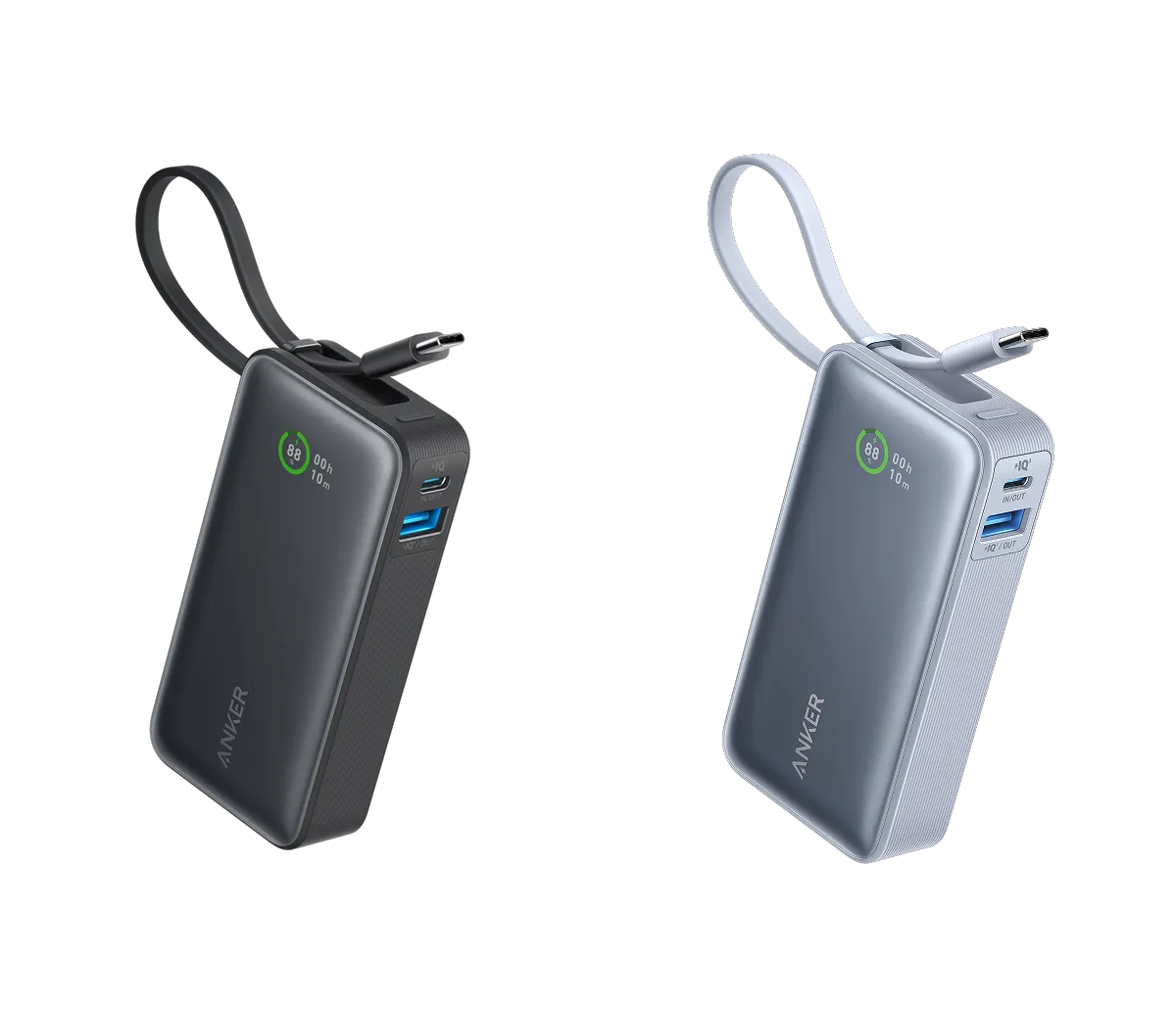 Anker Nano Power Bank with Built-In USB-C Cable, 30W Fast Charging